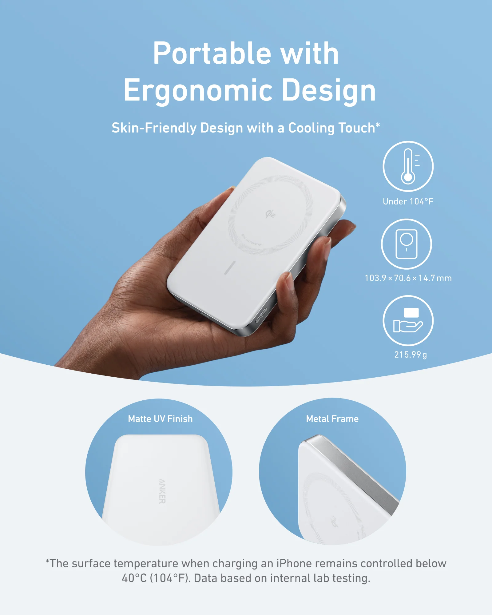Anker MagGo Power Bank, 10,000mAh Wireless Charger, Ultra-Slim, 15W Fast Charging - Image 4