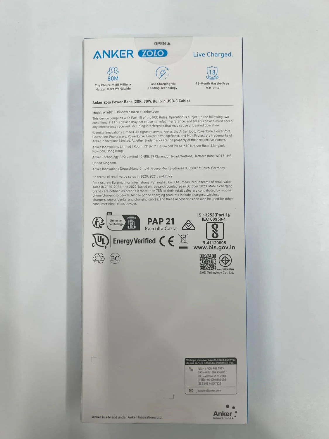 Anker Zolo Power Bank (20K, 30W, Built-In USB-C Cable) - Image 7