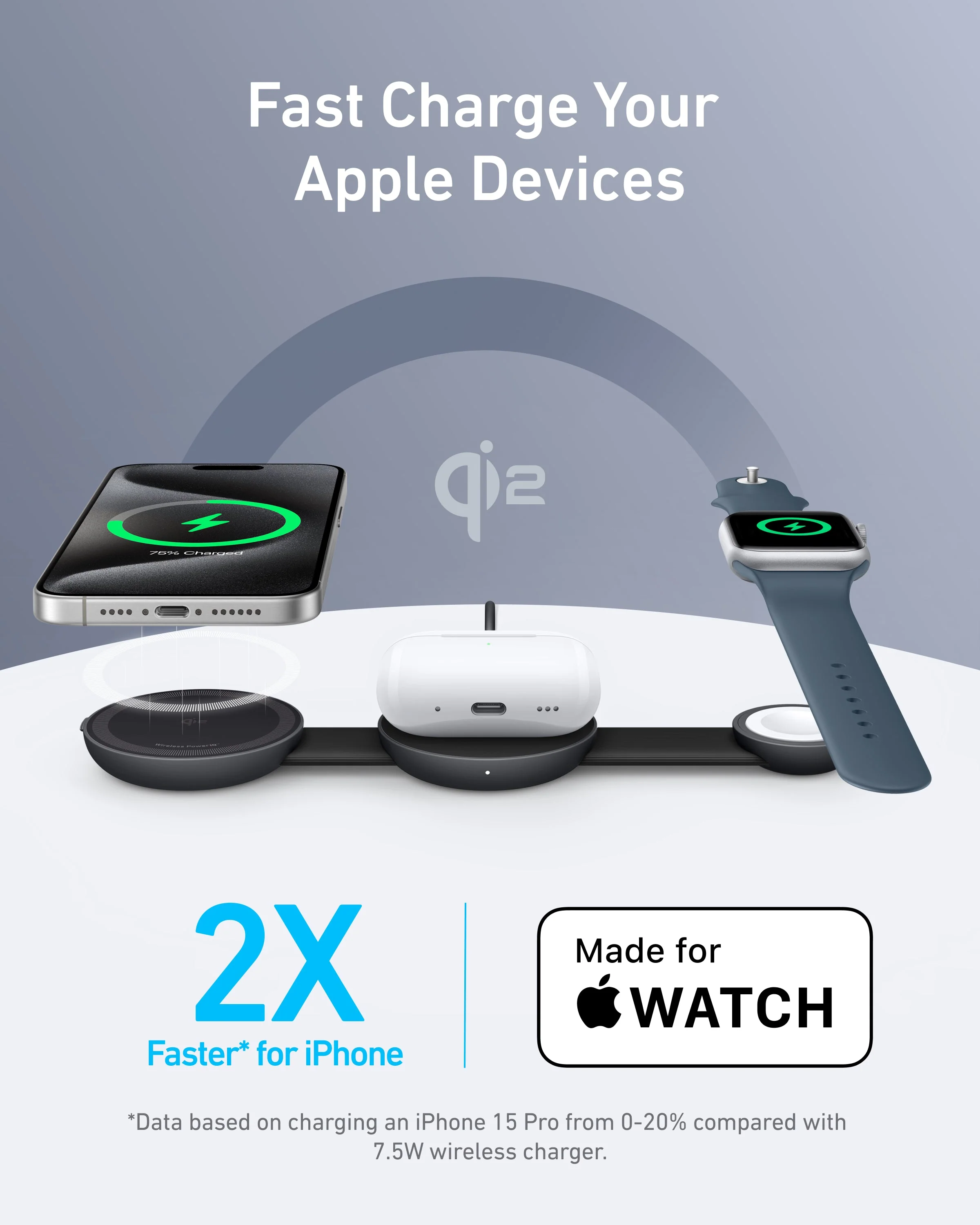 Anker MagGo Wireless Charging Station (3-in-1, Foldable Pad) - Image 4