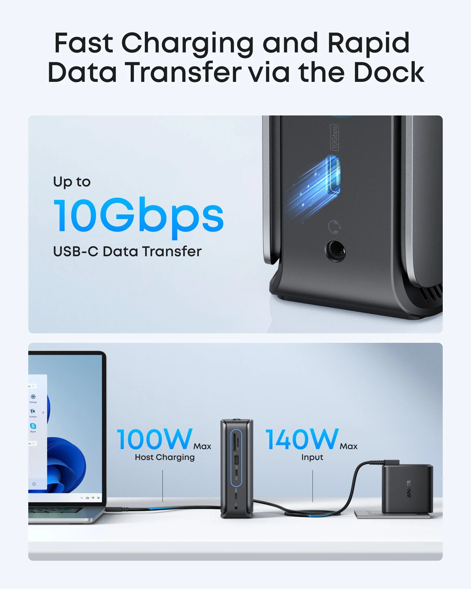 Anker Nano Docking Station (13-in-1, Triple Display, Built-In Removable Hub) - Image 5