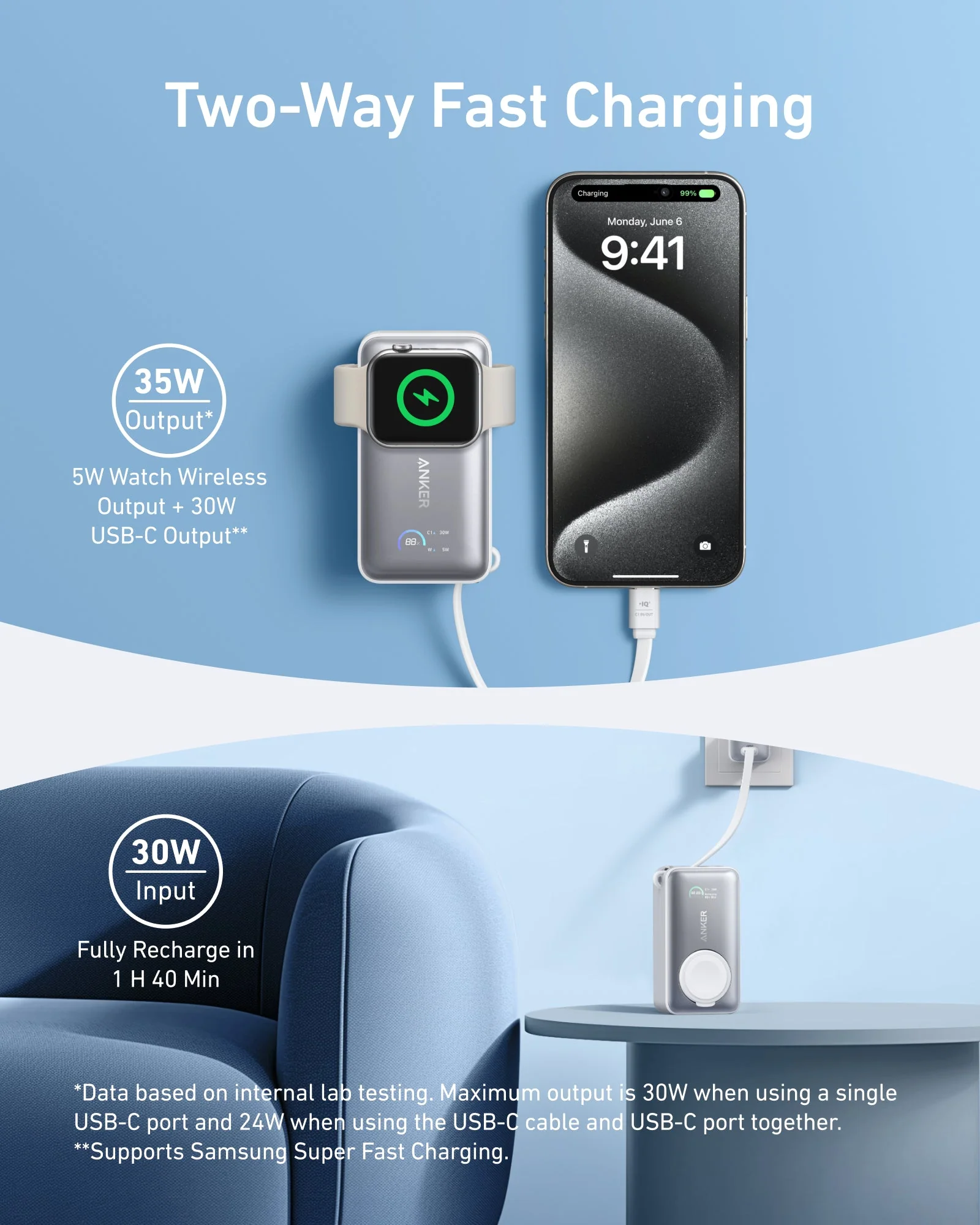 Anker MagGo Power Bank (10K, 35W, For Apple Watch) - Image 3