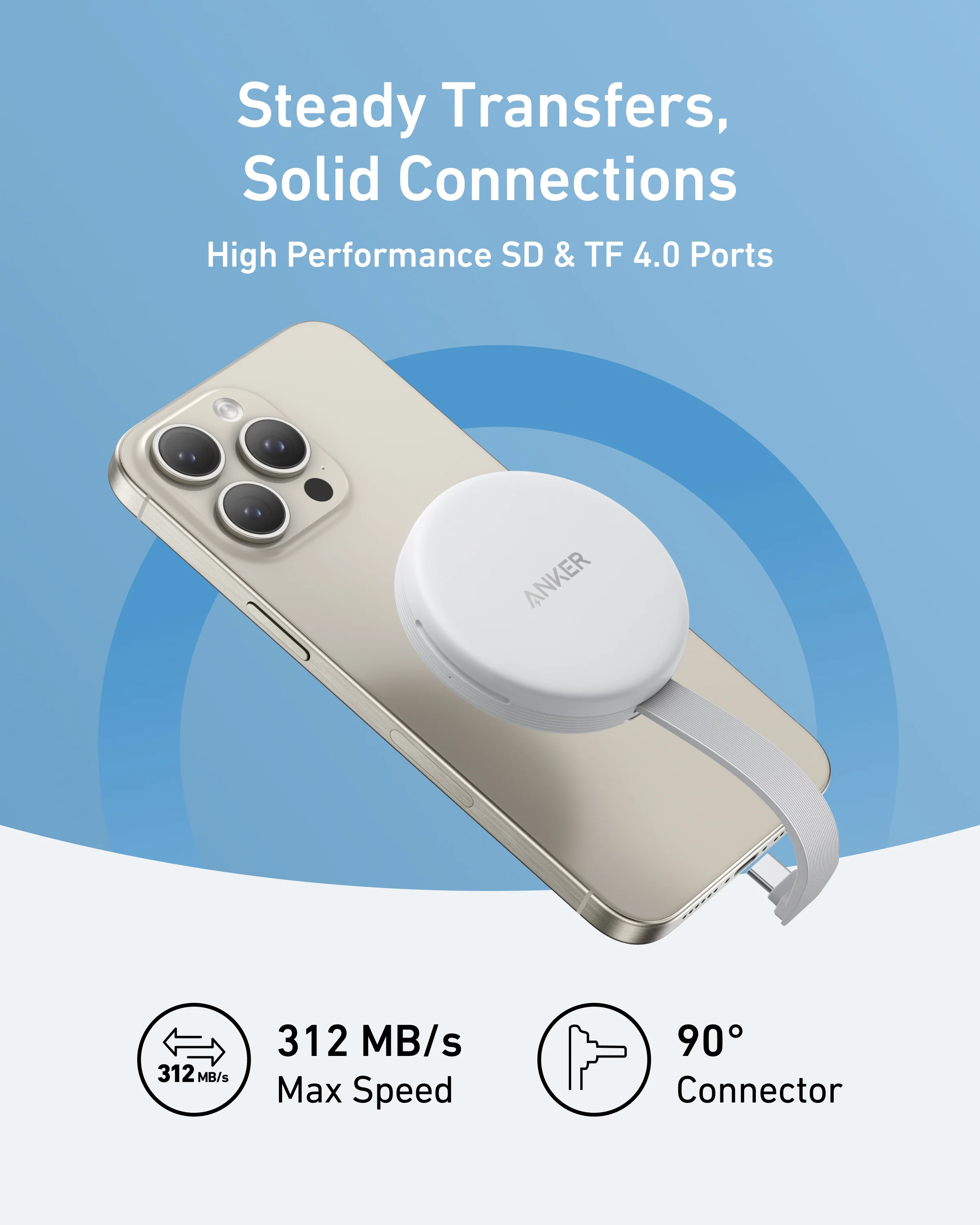 Anker MagGo USB-C Adapter (3-in-1, 10Gbps, For iPhone) - Image 4