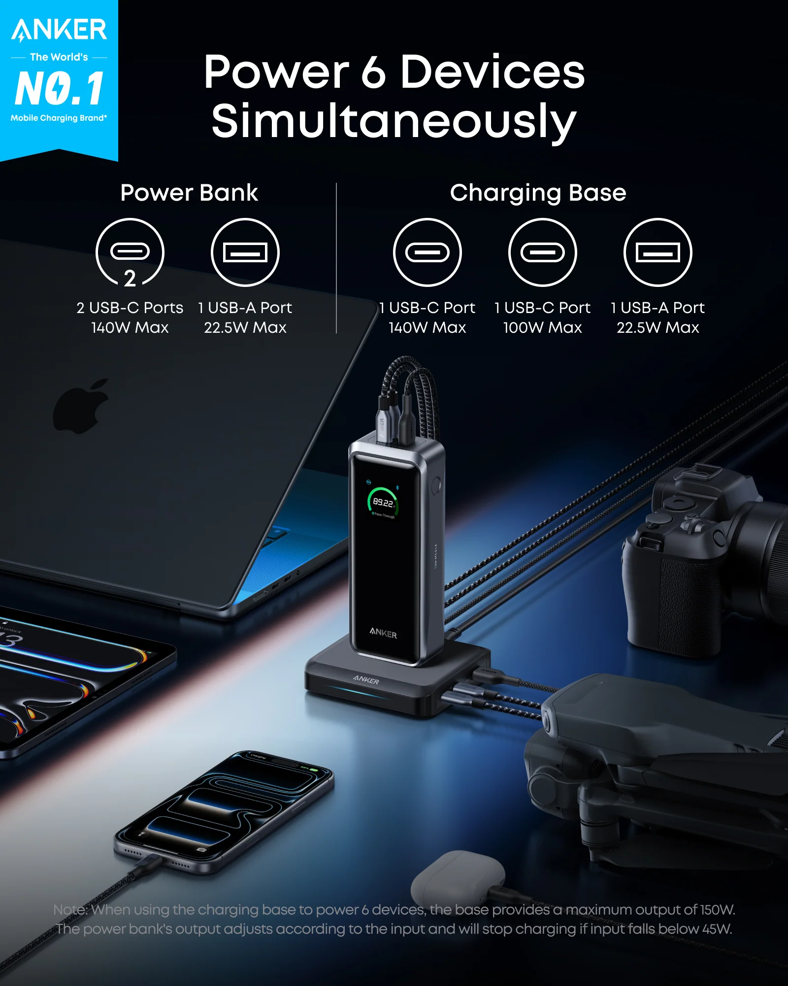 Anker Prime Power Bank (26K, 300W) with Charging Base - Image 6