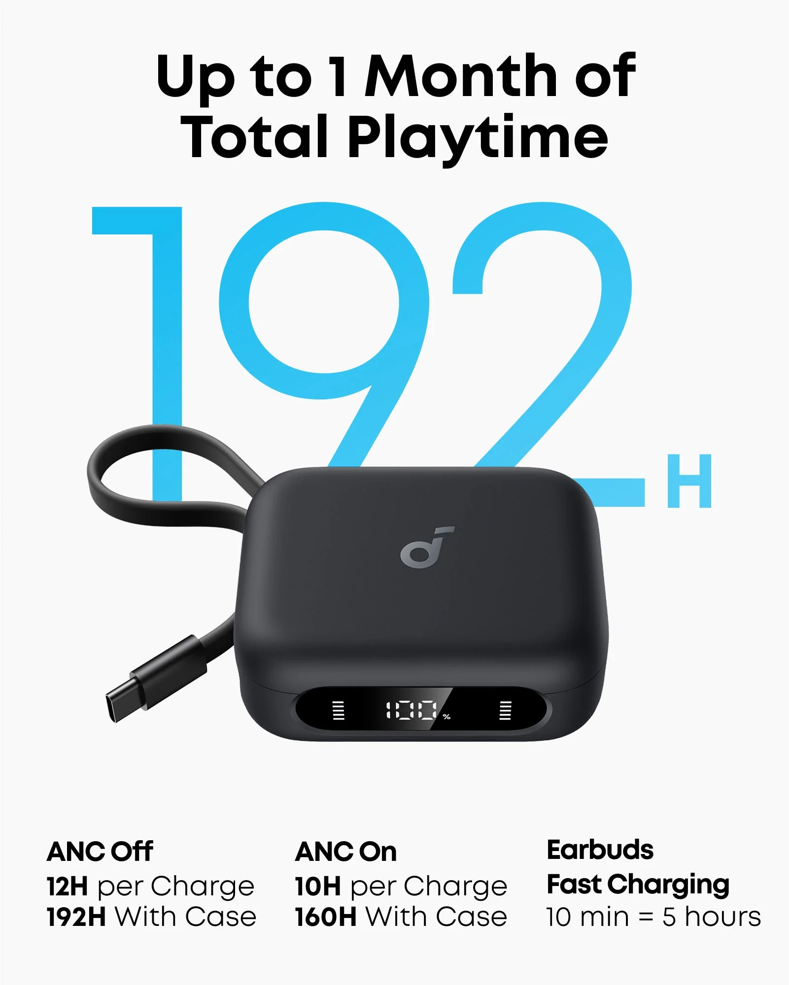 Anker Nano Power Bank, 5,000mAh Wireless Charger + soundcore P41i | Noise Cancelling Earbuds with Portable Phone Charger (Built-in USB-C Cable) - Image 13