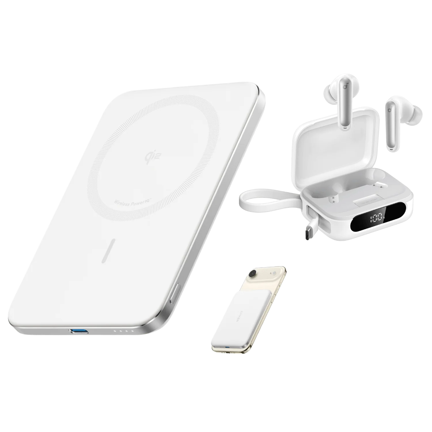 Anker Nano Power Bank, 5,000mAh Wireless Charger + soundcore P41i | Noise Cancelling Earbuds with Portable Phone Charger (Built-in USB-C Cable) - Image 14