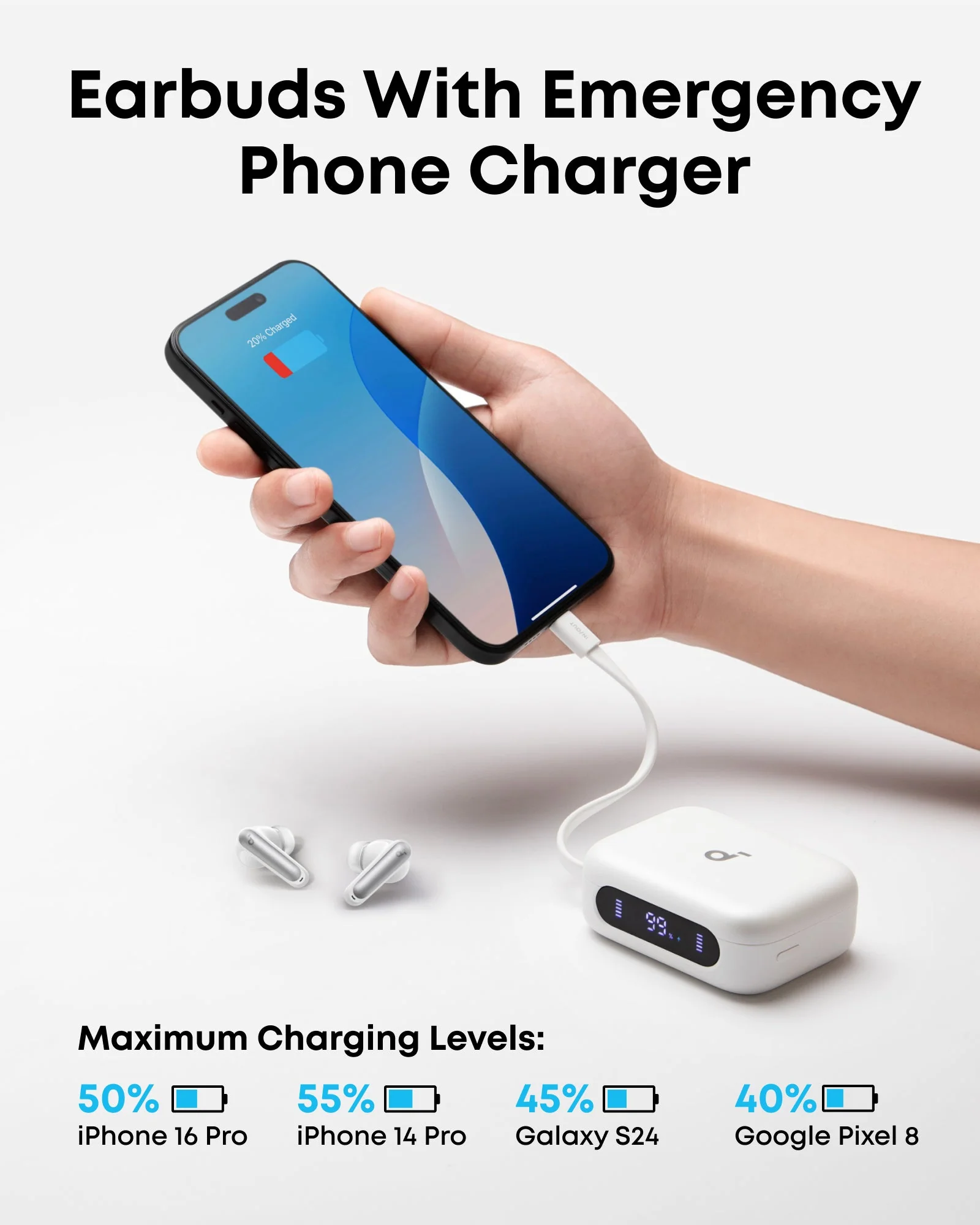 Anker Nano Power Bank, 5,000mAh Wireless Charger + soundcore P41i | Noise Cancelling Earbuds with Portable Phone Charger (Built-in USB-C Cable) - Image 23