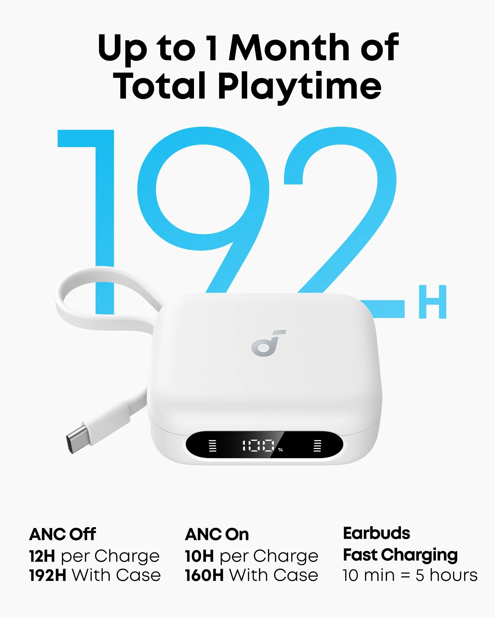 Anker Nano Power Bank, 5,000mAh Wireless Charger + soundcore P41i | Noise Cancelling Earbuds with Portable Phone Charger (Built-in USB-C Cable) - Image 24