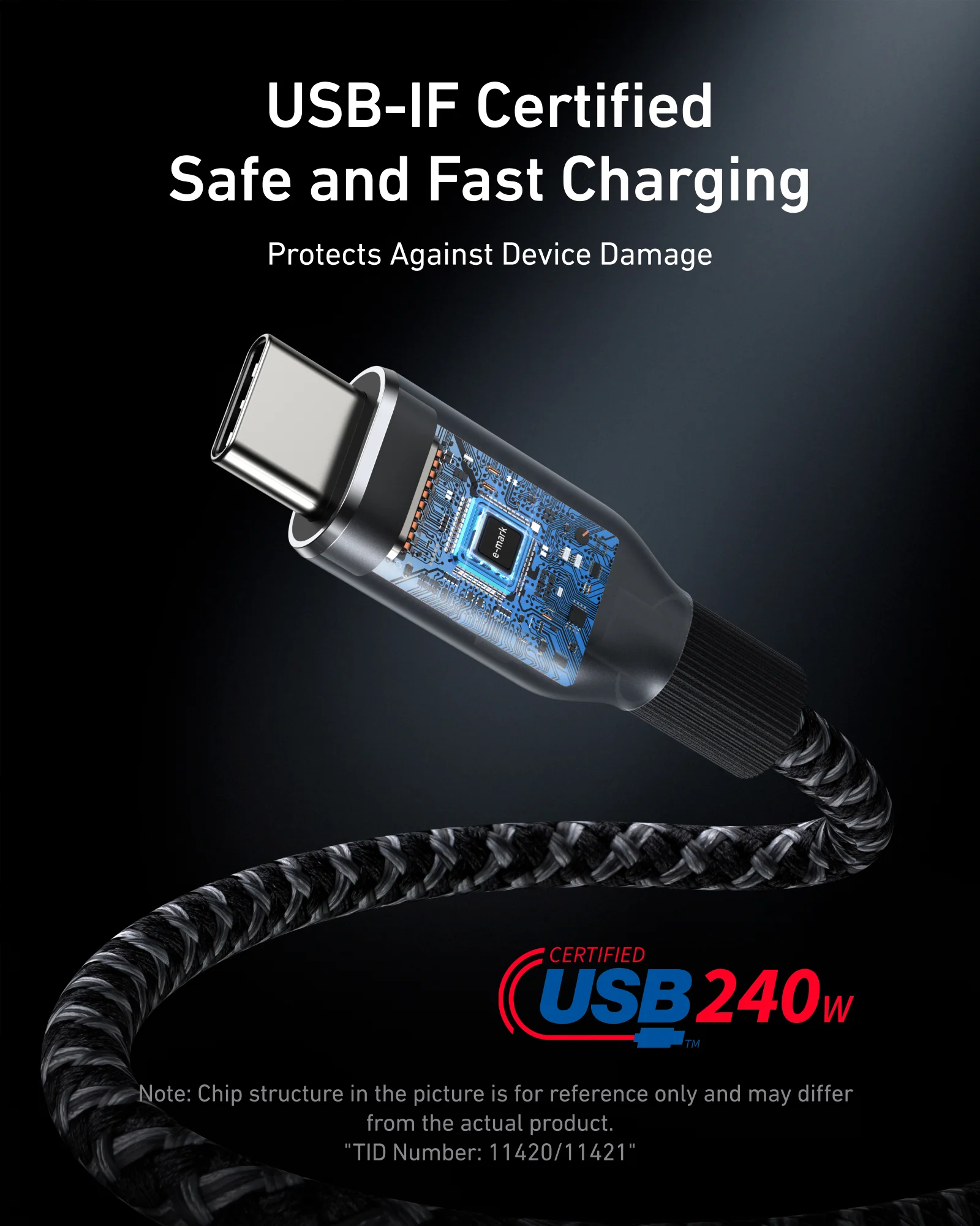 Anker Prime USB-C to USB-C Cable (240W, Upcycled-Braided) ｜2-Pack - Image 3