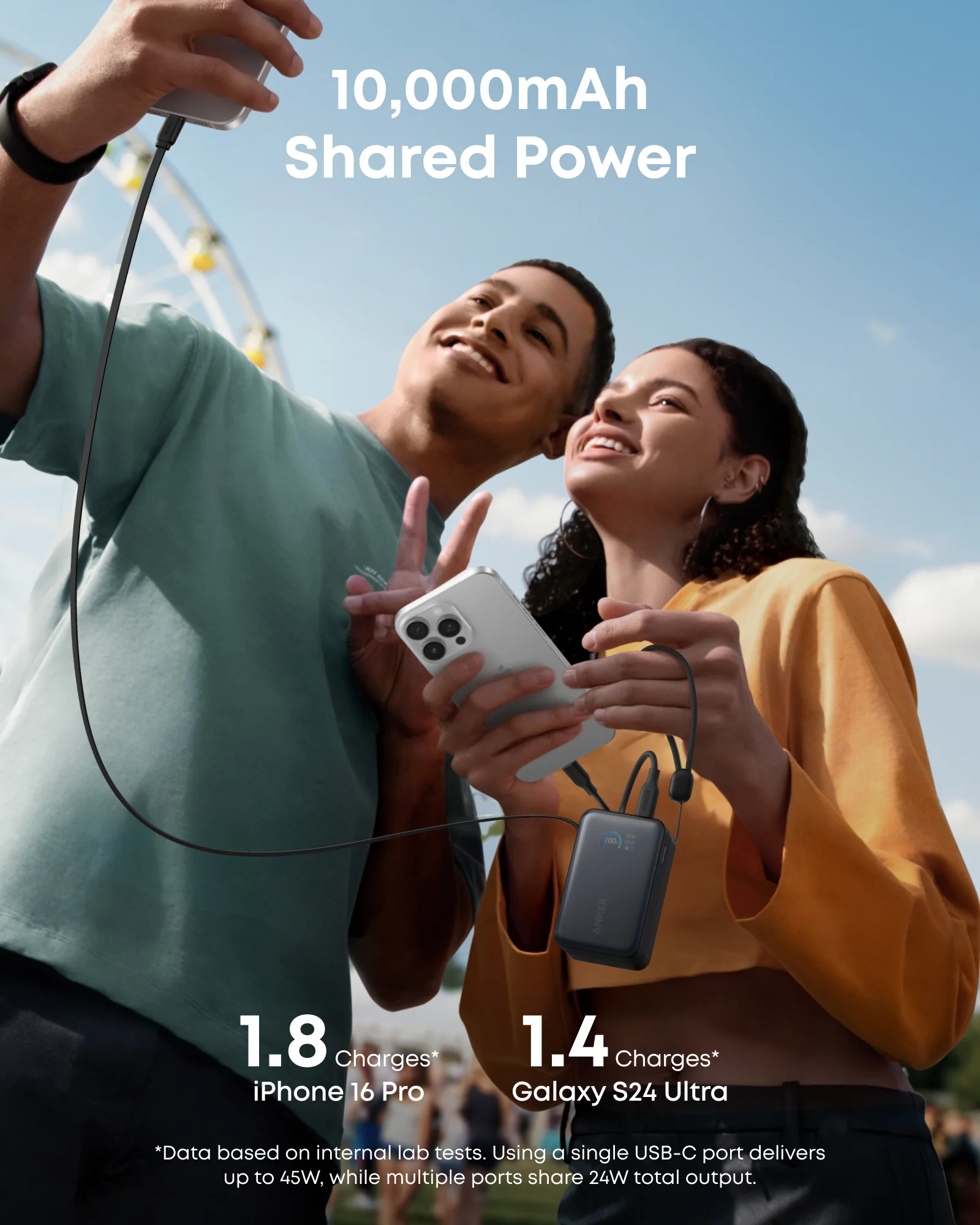 Anker Laptop Charger (140W, 4-Port, PD 3.1) with USB-C Cable + Anker Nano Power Bank (10K, 45W, Built-In Retractable USB-C Cable) - Image 13